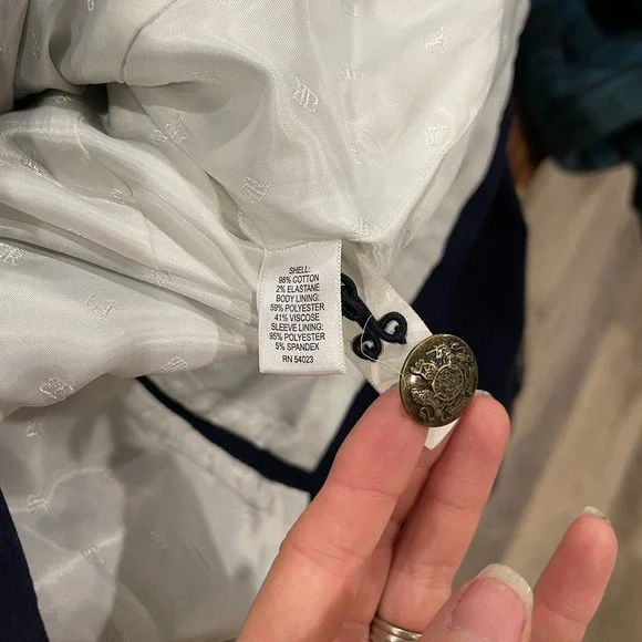 Banana Republic Women's Navy Blue Double Breasted Blazer Brass Buttons Size‎ 2 - Picture 11 of 11